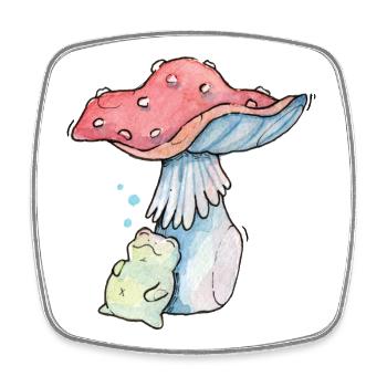 Lucky charm lucky guy with cute frog - Square fridge magnet - white - Front