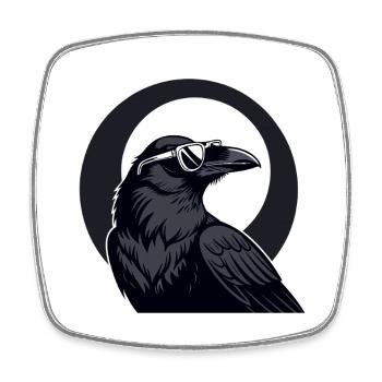 Urban crow in sunglasses - Square fridge magnet - white - Front
