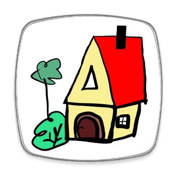 House Hut Cottage - Square fridge magnet - white - Front