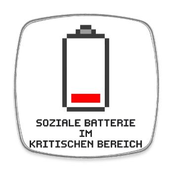 Soziale Batterie Pixel Art - Viereckiger Kühlschrankmagnet - Weiß - Vorne