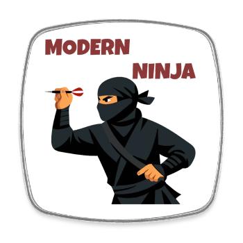 Moderne Ninja Dart Wurfkunst - Viereckiger Kühlschrankmagnet - Weiß - Vorne