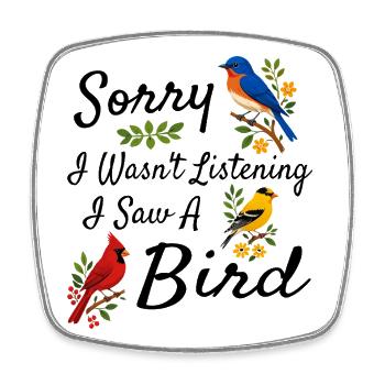 Passionsvögel Humor Geschenk Ornithologie - Viereckiger Kühlschrankmagnet - Weiß - Vorne