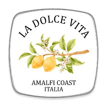 T-shirt Limoncello Côte Amalfitaine Italie - Magnet carré - blanc - Devant