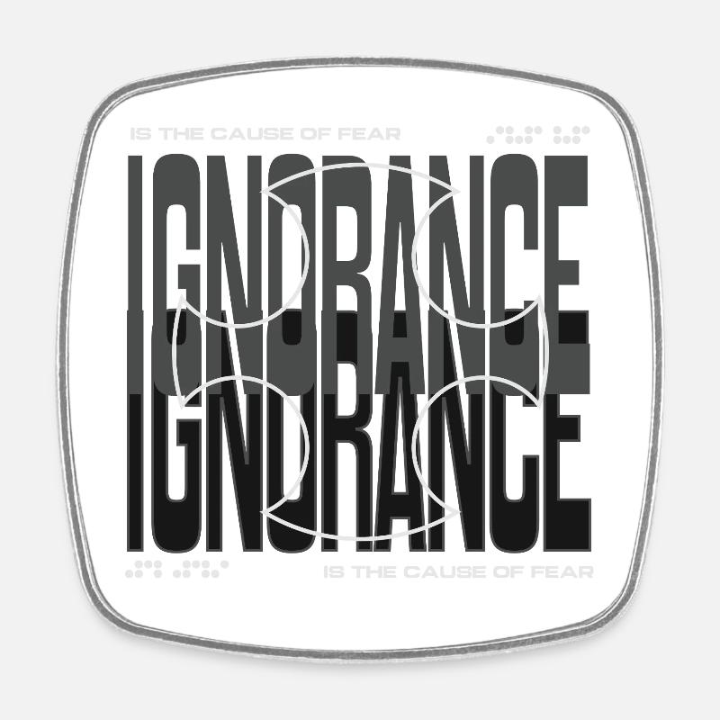 Courage Against Fear Cross Design - Square fridge magnet - white