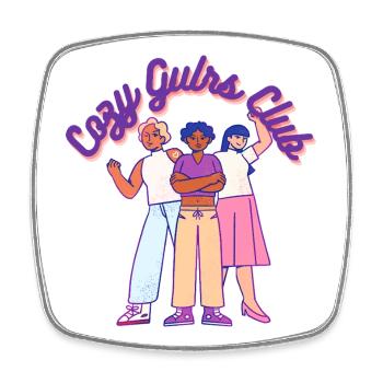 Cozy Girls Club Warm Aesthetic Girl Power - Viereckiger Kühlschrankmagnet - Weiß - Vorne