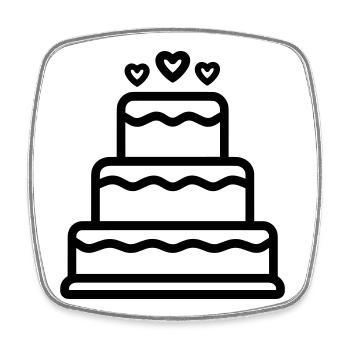 gâteau d'anniversaire  - Magnet carré - blanc - Devant