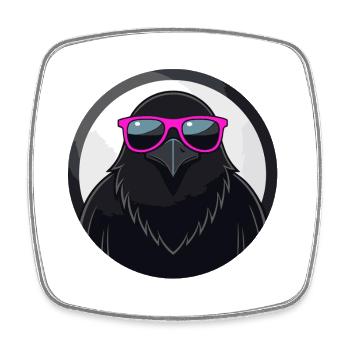Crow chic roseglasses - Square fridge magnet - white - Front