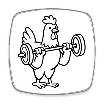 weightlifting - Square fridge magnet - white - Front