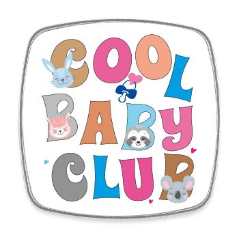 Cool Baby Club - Square fridge magnet - white - Front