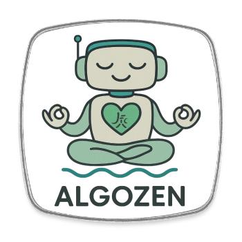 Robot Zen - Square fridge magnet - white - Front