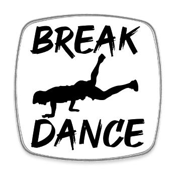 Breakdance - Viereckiger Kühlschrankmagnet - Weiß - Vorne