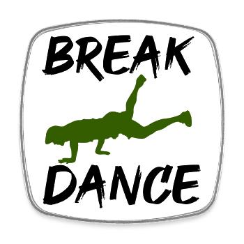 Breakdance - Viereckiger Kühlschrankmagnet - Weiß - Vorne
