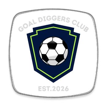 Goal Diggers Clubwappen - Viereckiger Kühlschrankmagnet - Weiß - Vorne