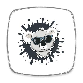 Koala Cool Splash Gläser - Viereckiger Kühlschrankmagnet - Weiß - Vorne