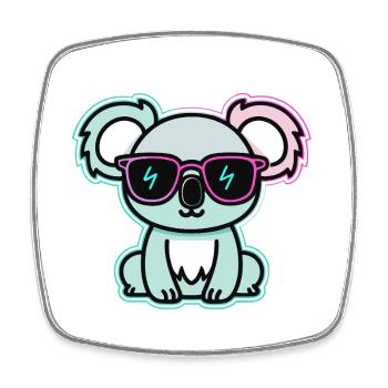 Koala-Neonbrillen - Viereckiger Kühlschrankmagnet - Weiß - Vorne