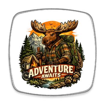 adventure - Square fridge magnet - white - Front