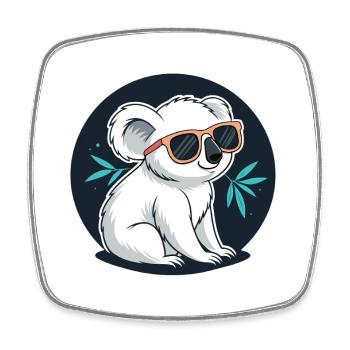Koala-Chic-Sonnenbrillen - Viereckiger Kühlschrankmagnet - Weiß - Vorne