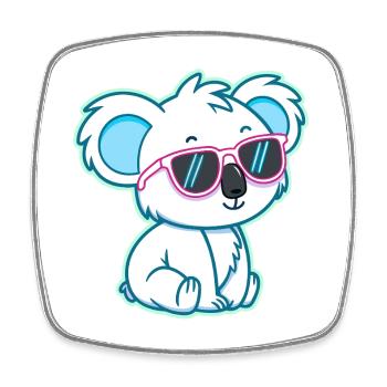 Koala White Chill Sonnenbrille - Viereckiger Kühlschrankmagnet - Weiß - Vorne