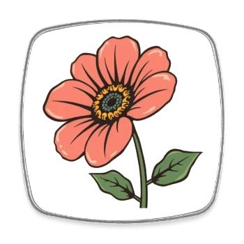 Flower pastel flowers blossom pink gift mother - Square fridge magnet - white - Front