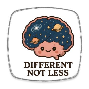 Different, no less brain art - Square fridge magnet - white - Front