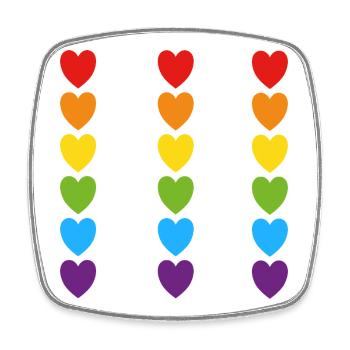 Cœurs arc-en-ciel de la fierté - Magnet carré - blanc - Devant
