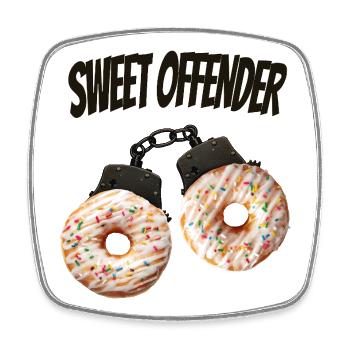 Sweet Offender Donut Lustiges Shirt - Viereckiger Kühlschrankmagnet - Weiß - Vorne