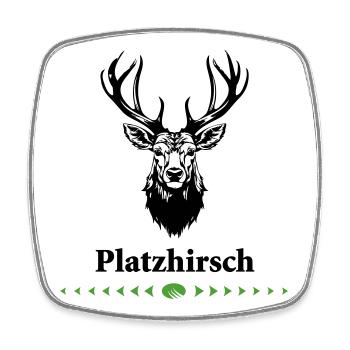 0-Platzhirsch - Viereckiger Kühlschrankmagnet - Weiß - Vorne