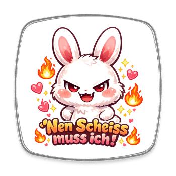 Cute Hase Nen Scheiß muss ich Statement - Viereckiger Kühlschrankmagnet - Weiß - Vorne