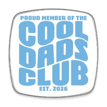Cool Dads Club - Dad 2026 Father's Day Gift - Square fridge magnet - white - Front