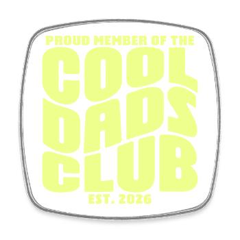 Cadeau de la fête des pères 2026 - Club des papas cool - Magnet carré - blanc - Devant