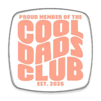 Fête des pères cadeau 2026 - Club des papas cool - Magnet carré - blanc - Devant