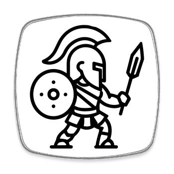 Spartan - Square fridge magnet - white - Front