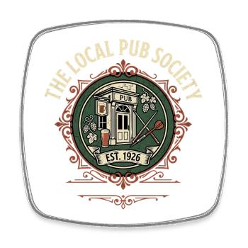 Local Pub Fan - Square fridge magnet - white - Front