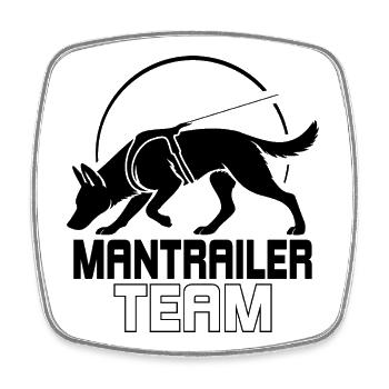 Malinois Mantrailer Équipe Dog Sport Dogs Wilsigns - Magnet carré - blanc - Devant