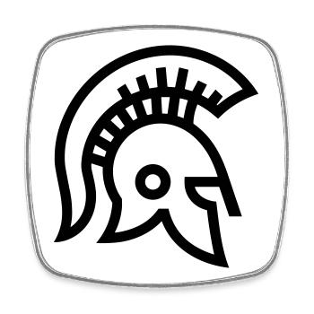 Spartan - Square fridge magnet - white - Front