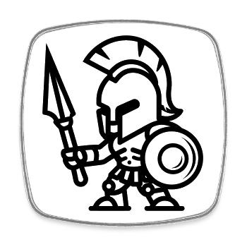 Spartan - Square fridge magnet - white - Front