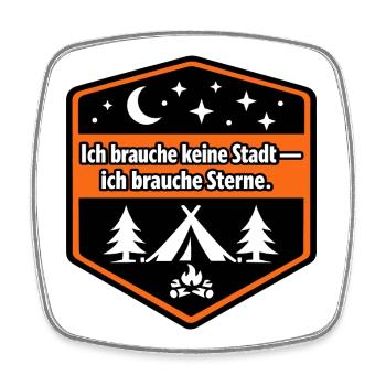 Camping-car, fourgonnette de panneaux, camping-car - Magnet carré - blanc - Devant