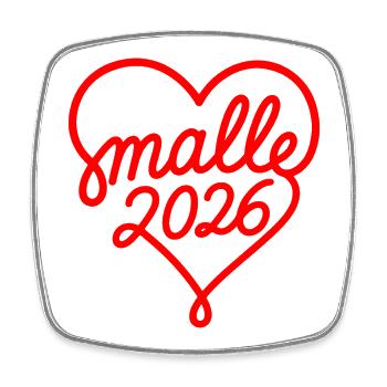 Malle 2026 - Magnet carré - blanc - Devant