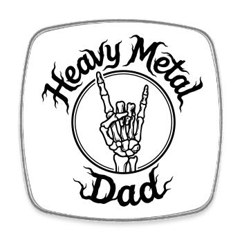 heavy metal dad - Square fridge magnet - white - Front