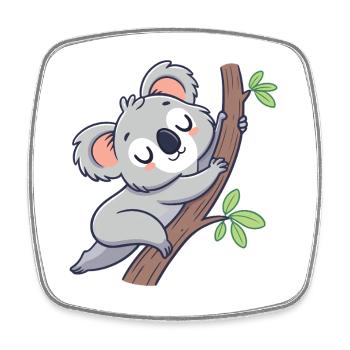 Traumhafter Koala auf einem Ast - Viereckiger Kühlschrankmagnet - Weiß - Vorne