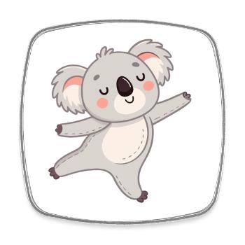 Koala Happy Kawaii Zeichnung - Viereckiger Kühlschrankmagnet - Weiß - Vorne