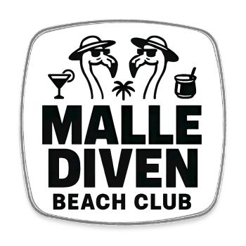 Malle Diven Beach Club Flamingo Mallorca Party - Magnet carré - blanc - Devant
