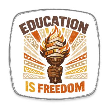 Education Is Freedom T-Shirt Vintage Savoir École - Magnet carré - blanc - Devant