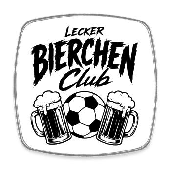 Lecker Bierchen Club Fußball Edition - Viereckiger Kühlschrankmagnet - Weiß - Vorne