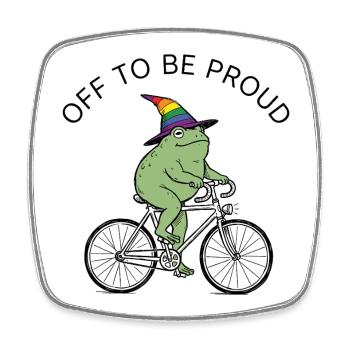 Pride Month LGBT -  Off to Fight for Equality - Square fridge magnet - white - Front