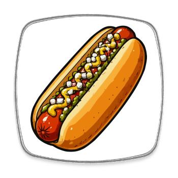 sandwich-1 - Viereckiger Kühlschrankmagnet - Weiß - Vorne