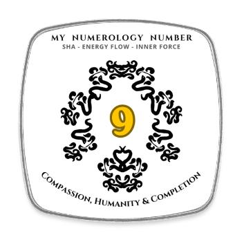 Number 9 Symbol of Compassion and Humanity - Square fridge magnet - white - Front