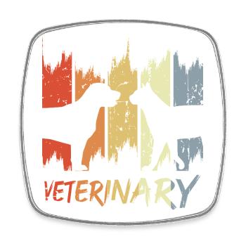 Veterinär Vintage Look - Viereckiger Kühlschrankmagnet - Weiß - Vorne