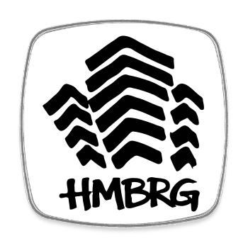 HAMBOURG Mundsburg - Magnet carré - blanc - Devant