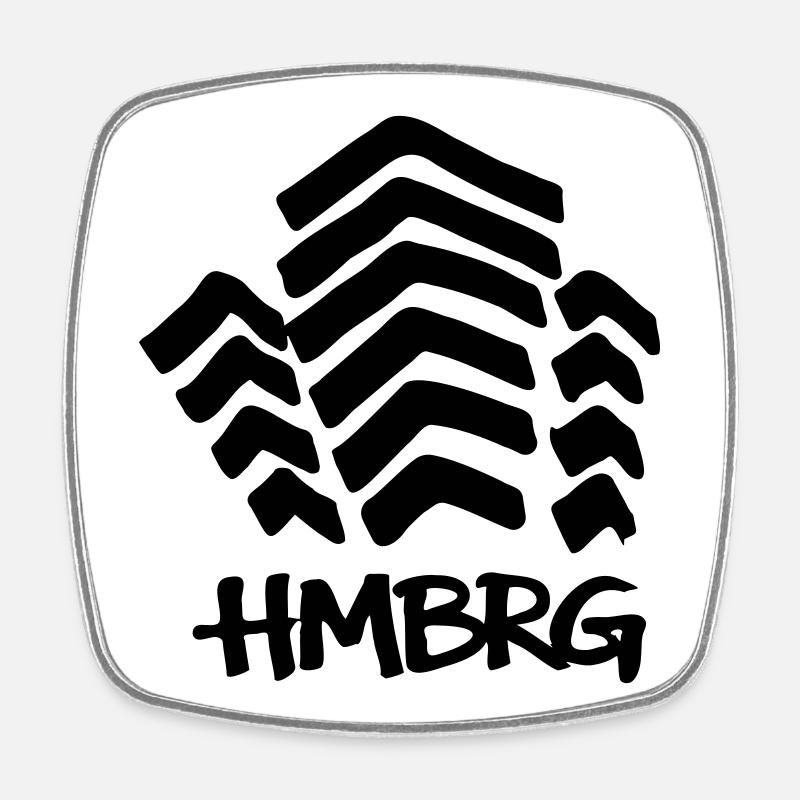 HAMBURG Mundsburg - Square fridge magnet - white